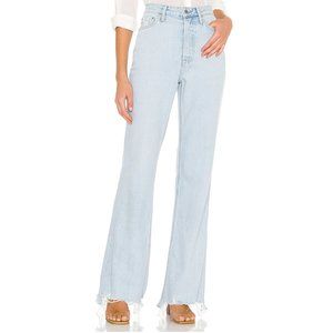 GRLFRND   Carla Distressed High-rise Straight-leg Jeans In Countdown